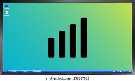 Signal strength indicators on the screen monitor. Made vector illustration