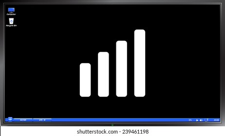 Signal strength indicators on the screen monitor. Made vector illustration