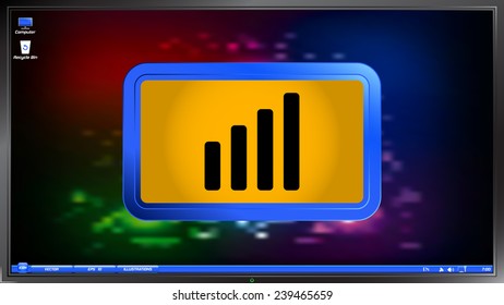 Signal strength indicators on the screen monitor. Made vector illustration