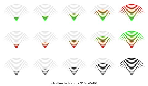 Signal strength, progress, level indicators.
