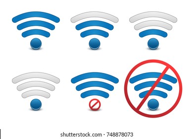 Signal strength wifi. No signal, bad antenna, no wifi, no wireless connection symbol. wifi connection error icon