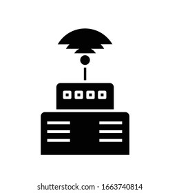 Signal system black icon, concept illustration, vector flat symbol, glyph sign.