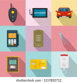Signal system icons set. Flat set of 9 signal system vector icons for web isolated on white background