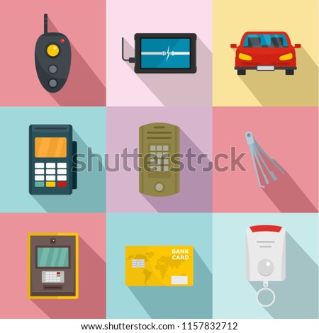 Signal system icons set. Flat set of 9 signal system vector icons for web isolated on white background