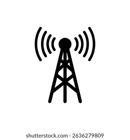 Signal tower with antenna wave transmitting wireless communication signals