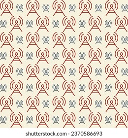 Signal tower colorful seamless repeating pattern beautiful vector illustration background