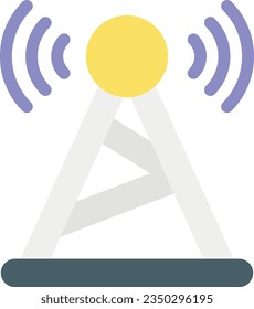  signal tower flat icon design style
