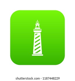 Signal tower icon green vector isolated on white background