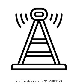 Signal Tower Icon. Line Art Style Design Isolated On White Background