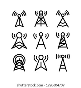 signal tower icon or logo isolated sign symbol vector illustration - Collection of high quality black style vector icons
