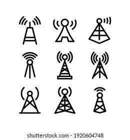 signal tower icon or logo isolated sign symbol vector illustration - Collection of high quality black style vector icons
