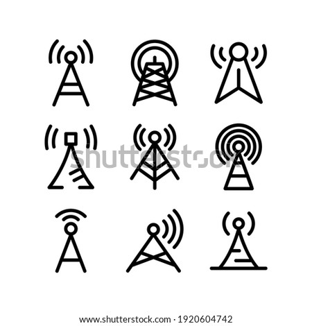 signal tower icon or logo isolated sign symbol vector illustration - Collection of high quality black style vector icons

