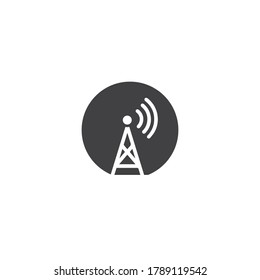 Signal Tower Icon Logo Template Illustration Design