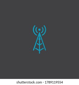 Signal Tower Icon Logo Template Illustration Design