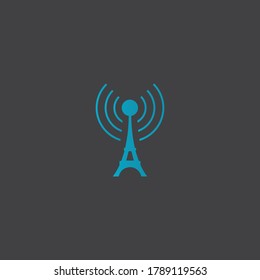 Signal Tower Icon Logo Template Illustration Design