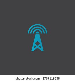 Signal Tower Icon Logo Template Illustration Design
