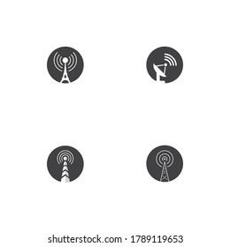 Signal Tower Icon Logo Template Illustration Design