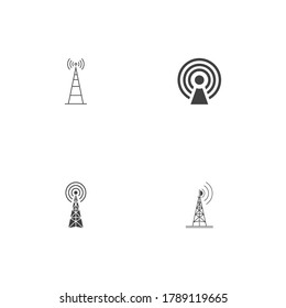 Signal Tower Icon Logo Template Illustration Design