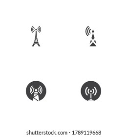 Signal Tower Icon Logo Template Illustration Design