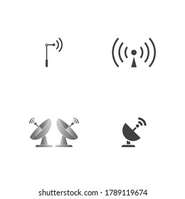 Signal Tower Icon Logo Template Illustration Design