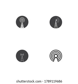 Signal Tower Icon Logo Template Illustration Design