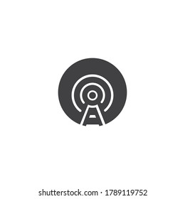 Signal Tower Icon Logo Template Illustration Design