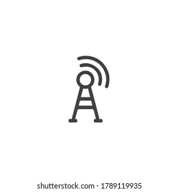 Signal Tower Icon Logo Template Illustration Design