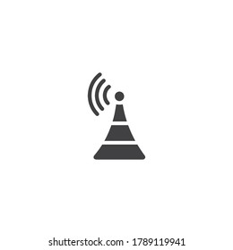 Signal Tower Icon Logo Template Illustration Design