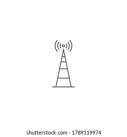 Signal Tower Icon Logo Template Illustration Design