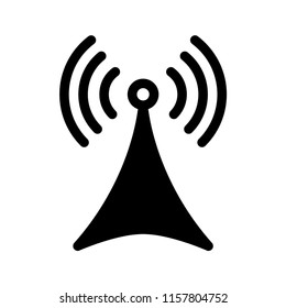 Signal Tower Icon. Transmitter, Relay. Broadcast 
Symbol for Design Elements, Websites, Presentation and Application - Vector. 