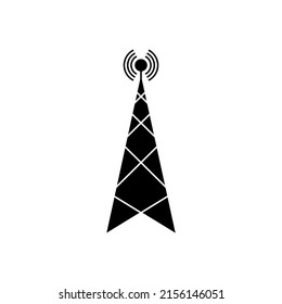 Signal Tower Icon. Transmitter, Transmission or Relay Connection Symbol. Applied for Print Design Element, Presentation, Website or Apps.