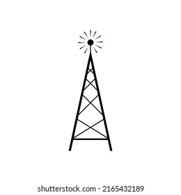 Signal Tower Icon. Transmitter, Transmission or Relay Connection Symbol. Applied for Print Design Element, Presentation, Website or Apps.