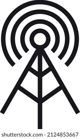 Icono de torre de señal. Símbolo de comunicación inalámbrica. Estación de transmisión celular