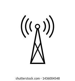 Signal Tower Icon. Wireless Connection, Transmitter. Relay Symbol for Design Elements, Websites, Presentation and Application - Vector.