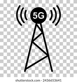 Signal tower icon, wireless technology network sign, antenna wave radio vector illustration .