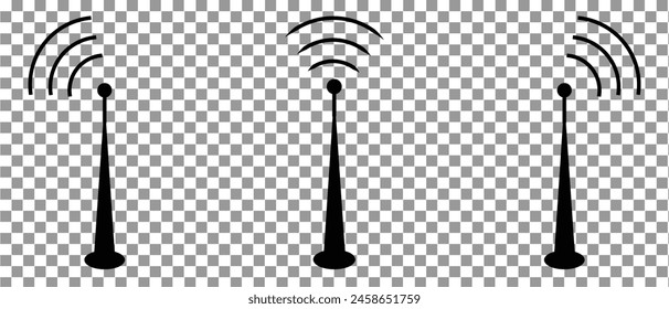 Signal tower icon, wireless technology network sign, antenna wave radio vector illustration .eps10.