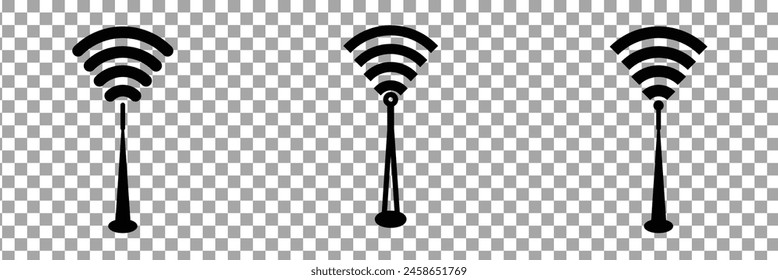 Signal tower icon, wireless technology network sign, antenna wave radio vector illustration .eps10.