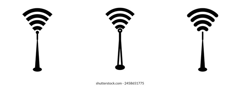 Signalturm-Symbol, Wireless-Technologie-Netzwerkzeichen, Antennenwellen-Radio-Vektorillustration .eps10.