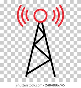 Signal Tower-Symbol, Wireless-Technologie Netzwerk-Zeichen, Antennen-Wellen-Radio-Vektorillustration .