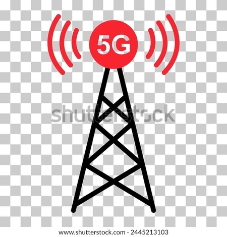 Signal tower icon, wireless technology network sign, antenna wave radio vector illustration .