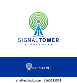 Signal Tower logo design vector template, Signal Tower logo concepts illustration.