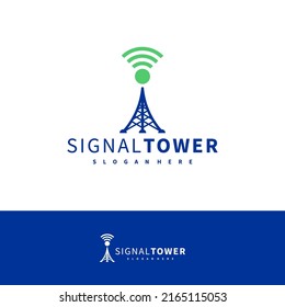 Signal Tower logo design vector template, Signal Tower logo concepts illustration.