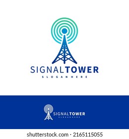 Signal Tower logo design vector template, Signal Tower logo concepts illustration.