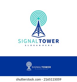 Signal Tower logo design vector template, Signal Tower logo concepts illustration.