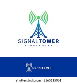 Signal Tower logo design vector template, Signal Tower logo concepts illustration.