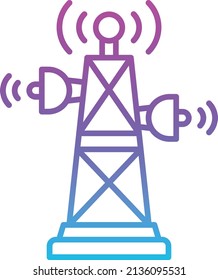 Vektorsymbol des Signalturms. Kann für Druck-, Mobil- und Web-Anwendungen verwendet werden.