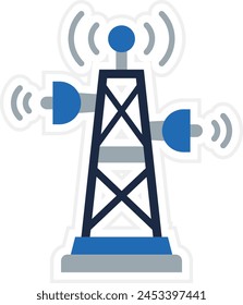 Icono de Vector de torre de señal. Se puede utilizar para la impresión, aplicaciones móviles y de Web.