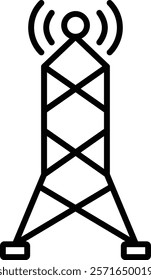 Signal Tower vector icon. Can be used for printing, mobile and web applications.