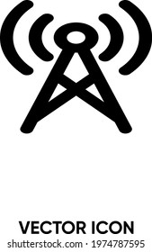 Signal tower vector icon. Modern, simple flat vector illustration for website or mobile app. Signal symbol, logo illustration. Pixel perfect vector graphics	