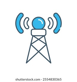 Signal Tower vector icon stock illustration